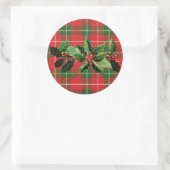 Sticker Rond Holly on Christmas Plaid 6 (Sac)