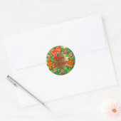 Sticker Rond HOLLY, PINWHEELS & GINGER WREATH par SHARON SHARPE (Enveloppe)