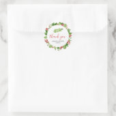 Sticker Rond Holly Red Berry Mariage Merci de Noël (Sac)