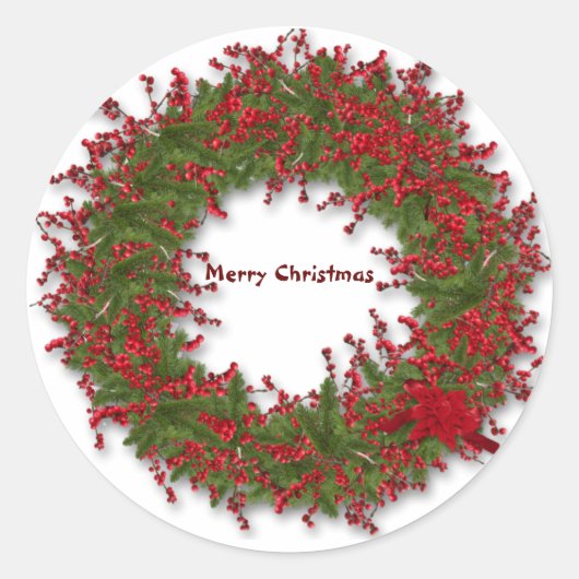 Sticker Rond Holly Wreath (Devant)