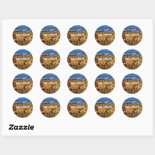 Sticker Rond Hollywood, enseigne iconique,