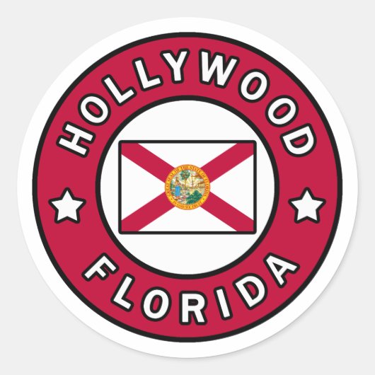 Sticker Rond Hollywood Floride (Devant)