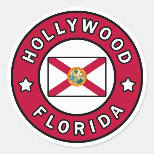 Sticker Rond Hollywood Floride (Devant)
