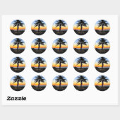 Sticker Rond Hollywood, Floride Sunrise (Feuille)