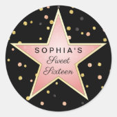 Sticker Rond Hollywood Glam Personnalisé (Devant)
