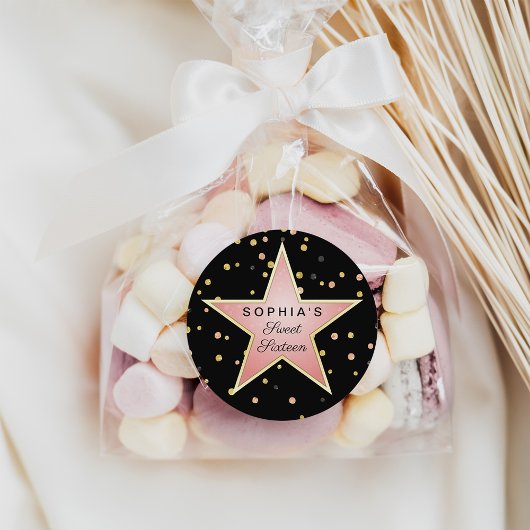 Sticker Rond Hollywood Glam Personnalisé