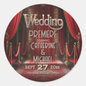 Sticker Rond Hollywood Movie Red Carpet Premiere Mariage (Devant)