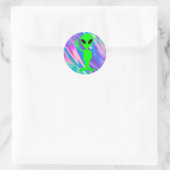 Sticker Rond Hologramme alien (Sac)