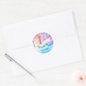 Sticker Rond hologramme licorne gouttes merci (Enveloppe)