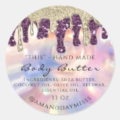 Sticker Rond Holographe de Parties scintillant d'emballage de b (Devant)