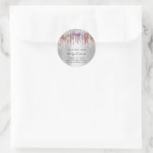 Sticker Rond Holographe maquillage gouttes Rose Silver Grey Vac (Sac)