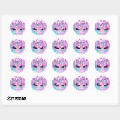 Sticker Rond Holographe Merci Shopping Drivers Rose Eyes (Feuille)