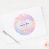 Sticker Rond Holographic Sweet 16e enregistrer la date Quinceañ (Enveloppe)
