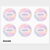 Sticker Rond Holographic Sweet 16e enregistrer la date Quinceañ (Feuille)