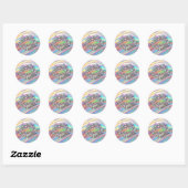 Sticker Rond Holographie arc-en-ciel Parties scintillant de gla (Feuille)