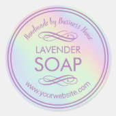 Sticker Rond Holographie de Lavender Pastel faite main (Devant)