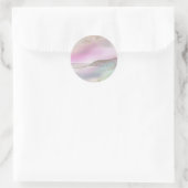 Sticker Rond Holographie de perle irisée romantique glamour C (Sac)