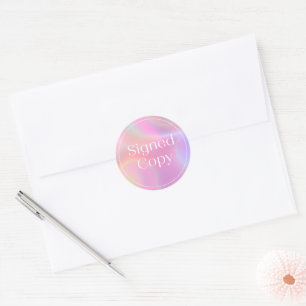 Sticker Rond Holographie, holographique Copie Signée simple C