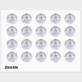 Sticker Rond Holographie moderne gouttes cupcake chef boulanger (Feuille)