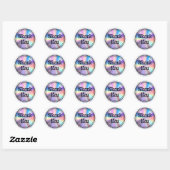 Sticker Rond holographie retro script super merci mignon (Feuille)