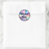 Sticker Rond holographie retro script super merci mignon (Sac)