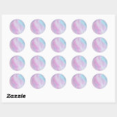 Sticker Rond Holographie romantique irisée glamour perle (Feuille)