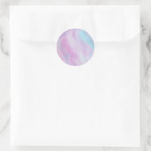 Sticker Rond Holographie romantique irisée glamour perle (Sac)