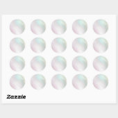 Sticker Rond Holographie romantique irisée glamour perle (Feuille)
