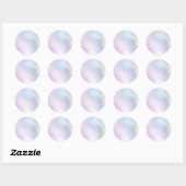 Sticker Rond Holographie romantique irisée glamour perle (Feuille)
