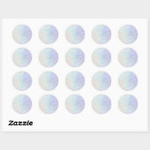 Sticker Rond Holographie romantique irisée glamour perle (Feuille)