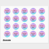 Sticker Rond Holographie Unicorn Parties scintillant marbre Cla (Feuille)