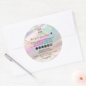 Sticker Rond Holographique Iridescente Opal Gem Merci d'affaire (Enveloppe)