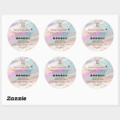 Sticker Rond Holographique Iridescente Opal Gem Merci d'affaire (Feuille)