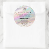 Sticker Rond Holographique Iridescente Opal Gem Merci d'affaire (Sac)