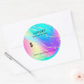 Sticker Rond Holographique Iridescente Opale Gemstone | Tarific (Enveloppe)