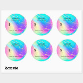 Sticker Rond Holographique Iridescente Opale Gemstone | Tarific (Feuille)