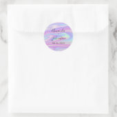 Sticker Rond Holographique Nom simple Date Holographe noir (Sac)