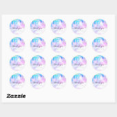 Sticker Rond Holographique polonais gouttes clou Salon Merci (Feuille)