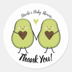 Sticker Rond Holy Guacamole Cœur Fête de Naissance Jumeaux Avoc