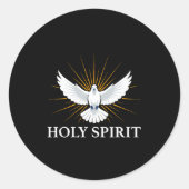 Sticker Rond Holy Srit Dove Sritual Symbol Christian Bible Fait (Devant)