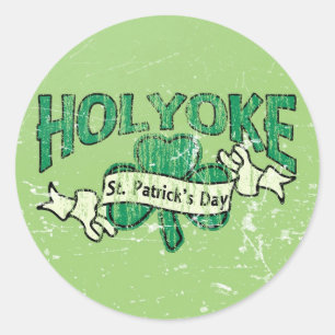 Sticker Rond Holyoke St. Patrick's Day Vintage Retro