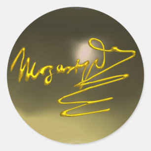 Sticker Rond HOMAGE À MOZART, agate grise