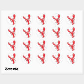 Sticker Rond Homard rouge brillant (Feuille)