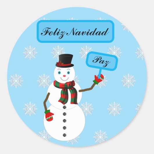Sticker Rond hombre de nieve (Devant)