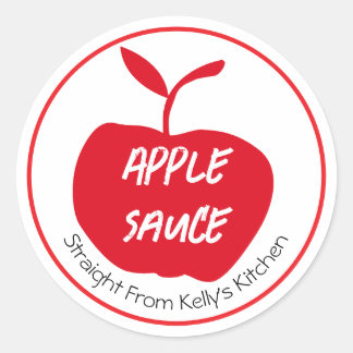 Sticker Rond Home Canning Business Apple Sauce Modern Label