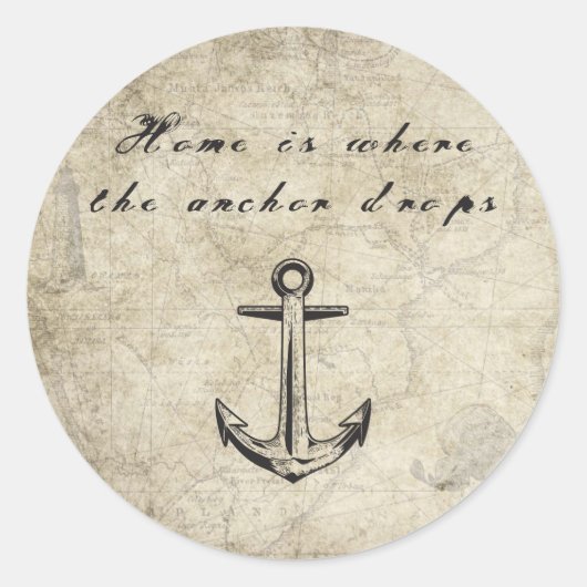 Sticker Rond Home is Where the Anchor Drops (Devant)