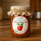 Sticker Rond Home Made Apple Marmalade Canning Label Sheet