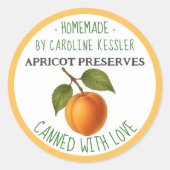 Sticker Rond Home Made Apricot Preserves Canning Label Sheet (Devant)