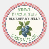 Sticker Rond Home Made Blueberry Jelly Canning Label Sheet (Devant)