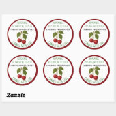 Sticker Rond Home Made Cherry Preserves Canning Label Sheet (Feuille)
